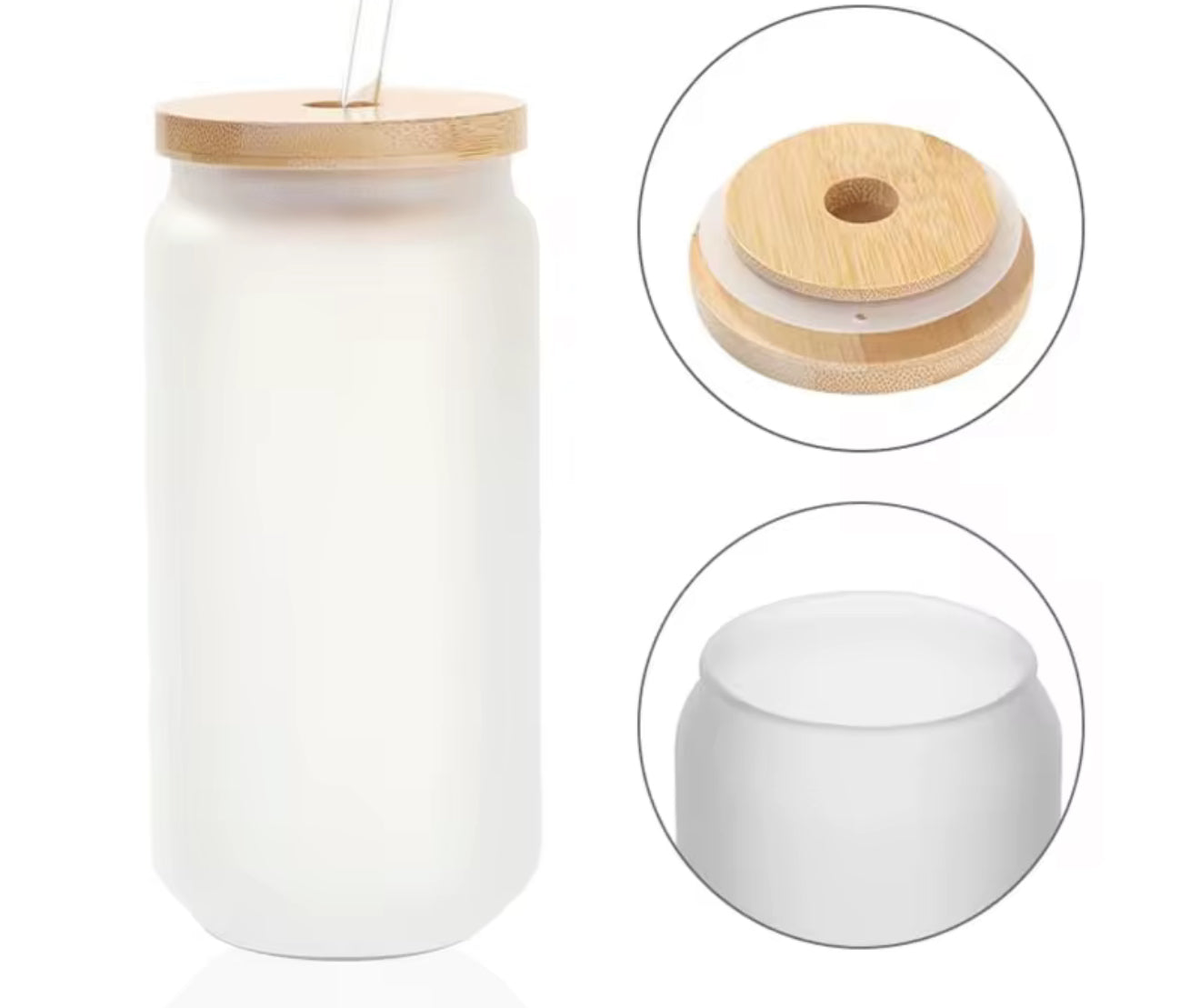 16oz Frosted Glass