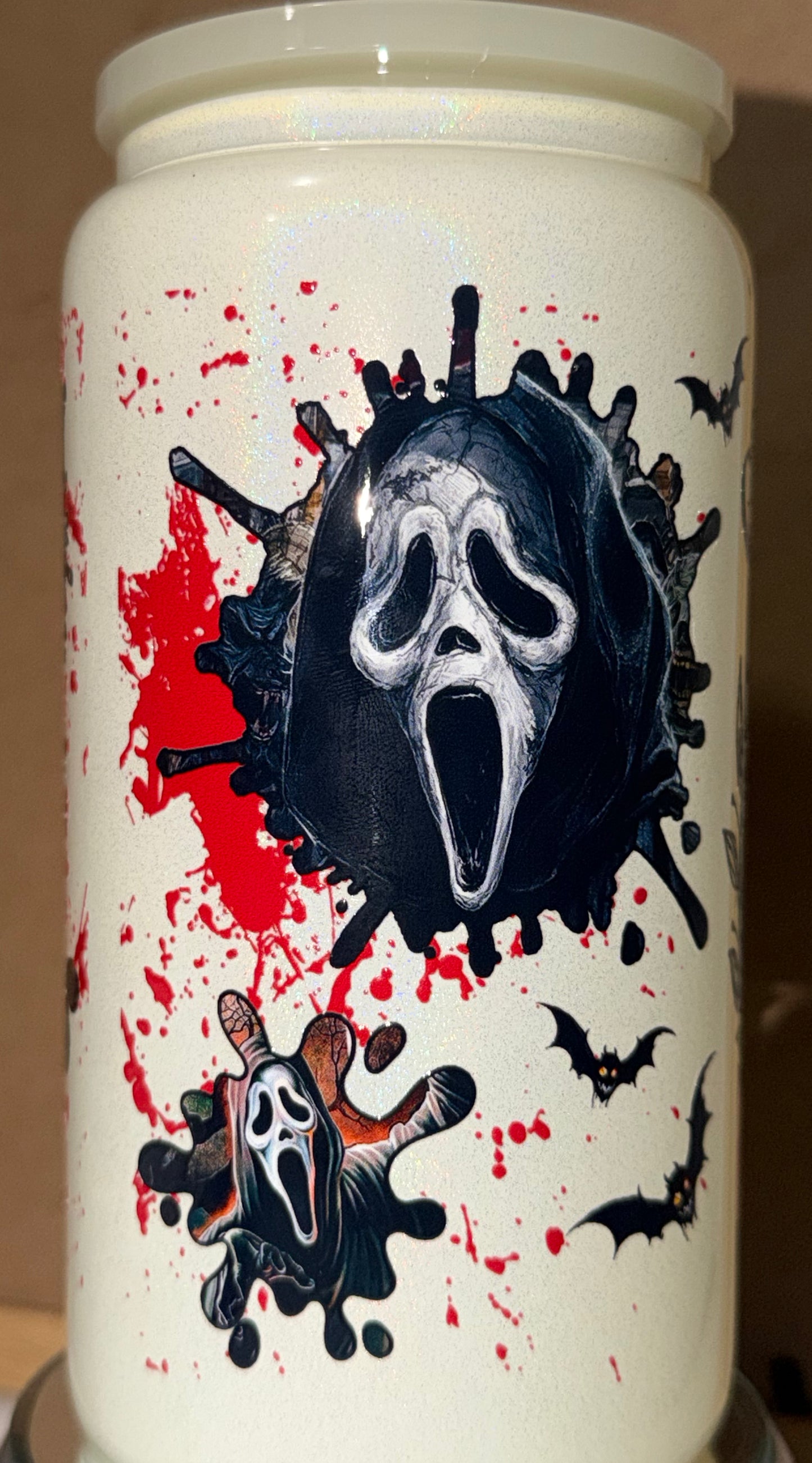 Ghost Face Glass 16oz